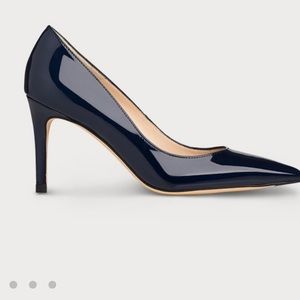 LK Bennett Navy Blue Patent Leather NWOT 3.5 inch heels.